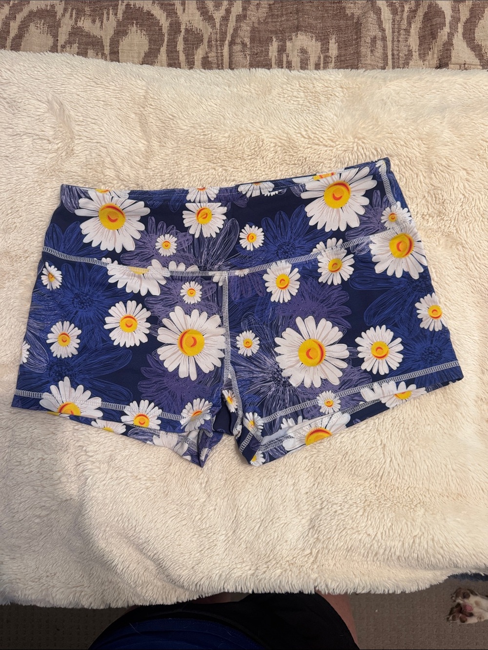 Savage Barbell Navy Floral Daisy Bike Shorts